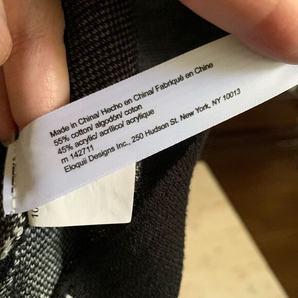 Eloquii womens plus Mock Neck Windowpane Plaid Sweater - Picture 8 of 10